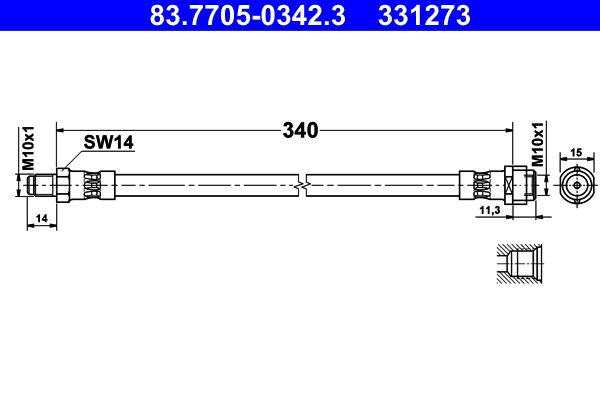 ATE 83.7705-0342.3 - Bremsschlauch