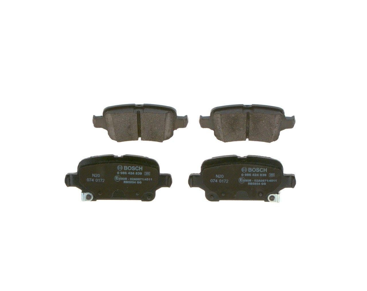 BOSCH 0 986 424 839 - Bremsbelagsatz, Scheibenbremse