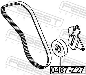 FEBEST 0487-Z27 - Spannrolle, Keilrippenriemen