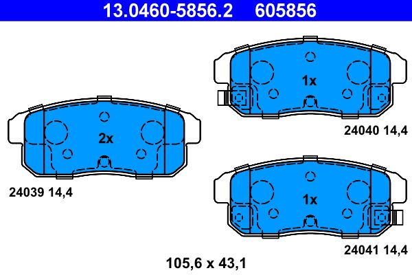 ATE 13.0460-5856.2 - Bremsbelagsatz, Scheibenbremse