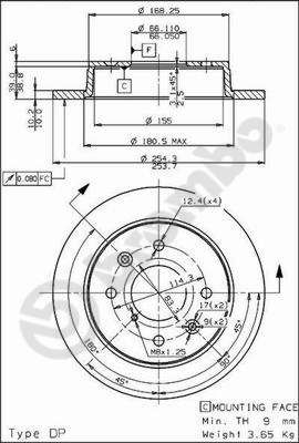BREMBO 08.5218.10 - Bremsscheibe