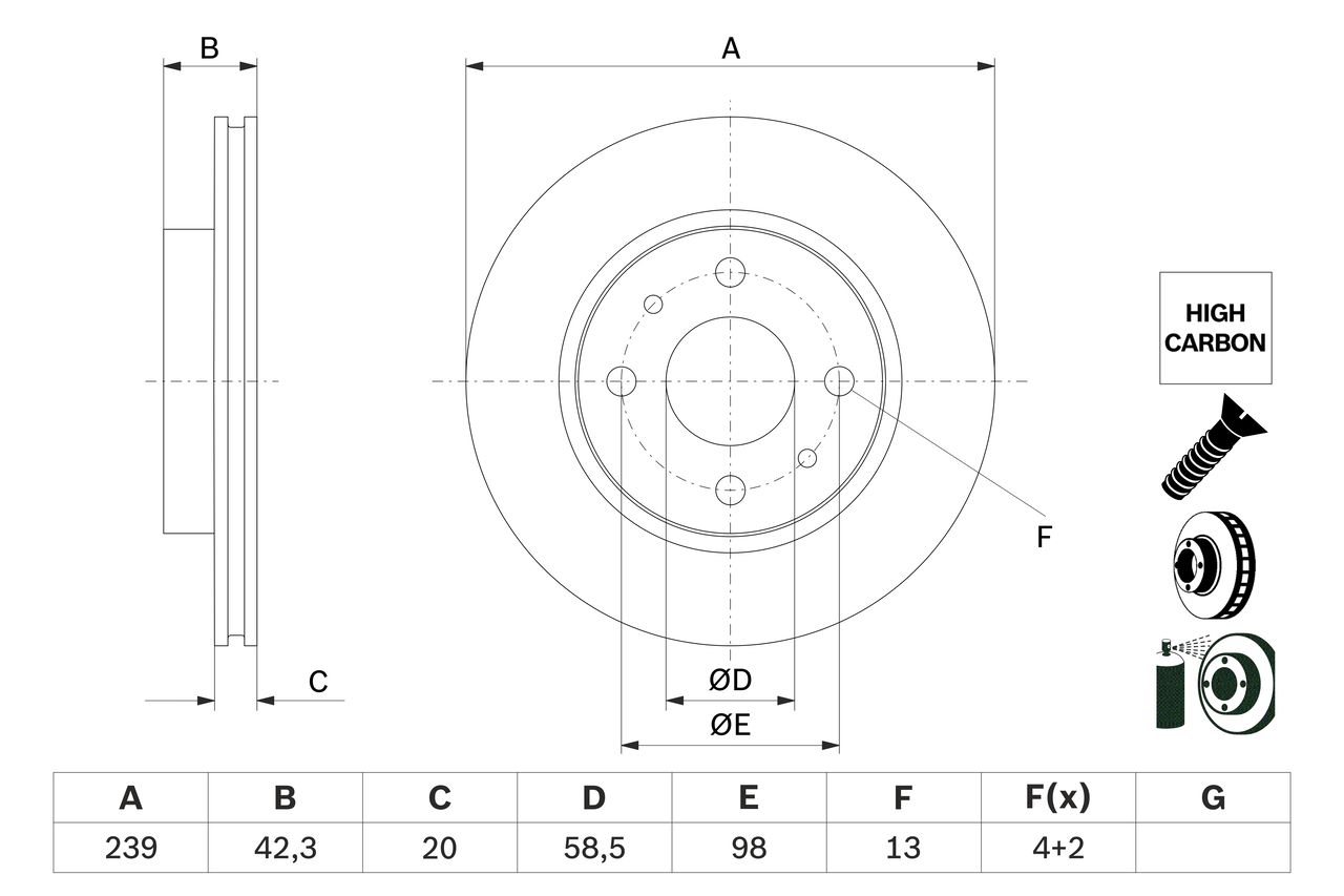 BOSCH 0 986 479 E34 - Bremsscheibe