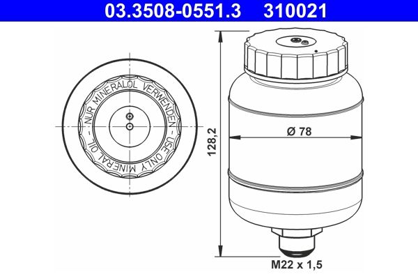 ATE 03.3508-0551.3 - Ausgleichsbehälter, Bremsflüssigkeit