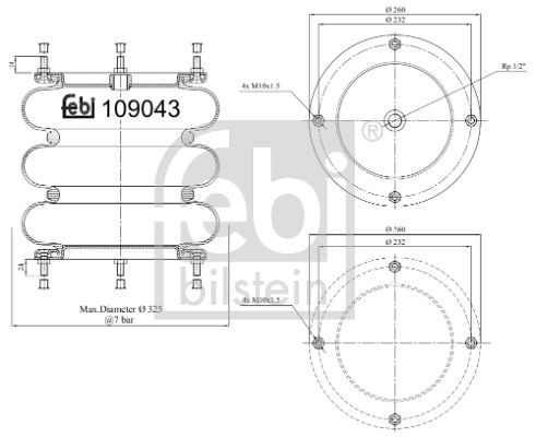 FEBI BILSTEIN 109043 - Federbalg, Luftfederung