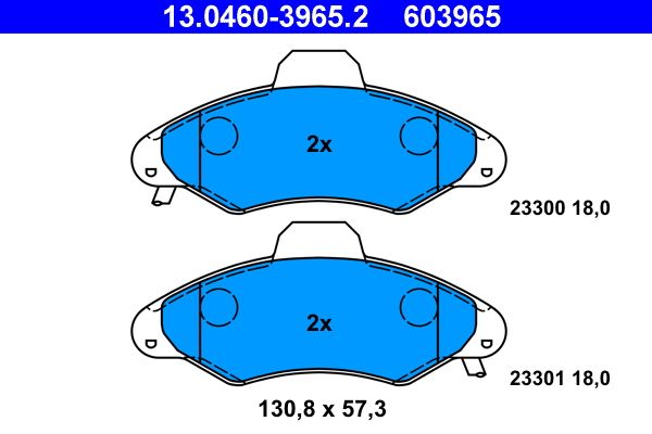 ATE 13.0460-3965.2 - Bremsbelagsatz, Scheibenbremse