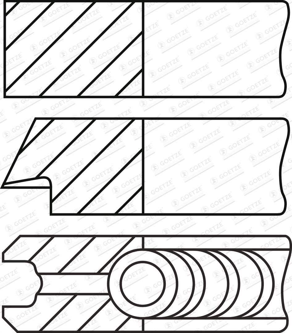 GOETZE ENGINE 08-432200-10 - Kolbenringsatz