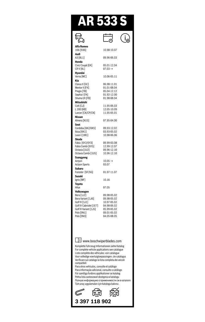 BOSCH 3 397 118 902 - Wischblatt