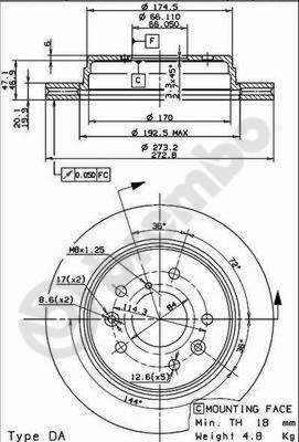 BREMBO 09.9127.10 - Bremsscheibe
