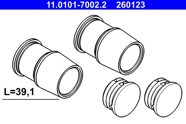 ATE 11.0101-7002.2 - Führungshülsensatz, Bremssattel