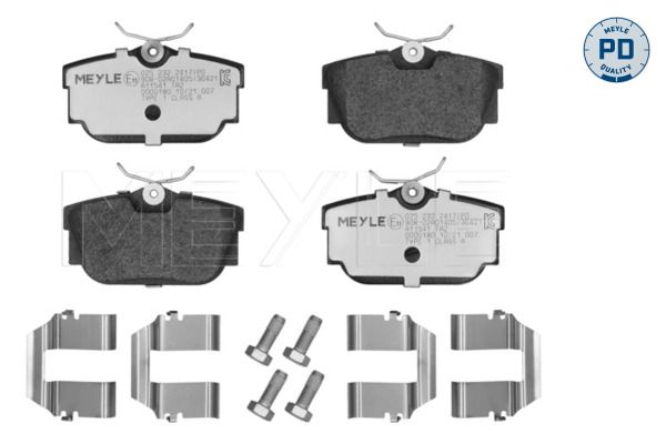 MEYLE 025 232 2417/PD - Bremsbelagsatz, Scheibenbremse