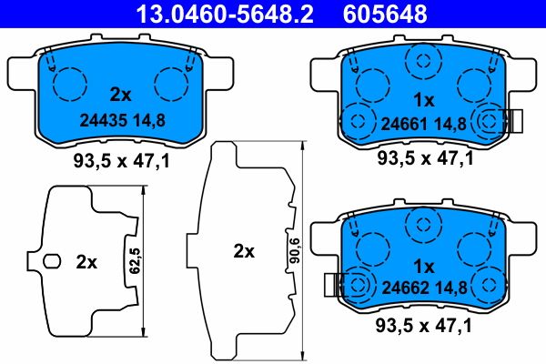 ATE 13.0460-5648.2 - Bremsbelagsatz, Scheibenbremse