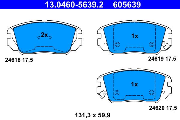 ATE 13.0460-5639.2 - Bremsbelagsatz, Scheibenbremse