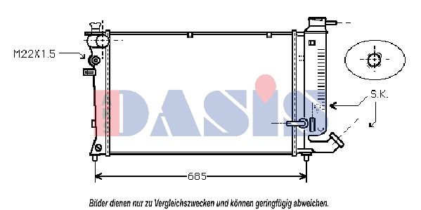 AKS DASIS 060019N - Kühler, Motorkühlung