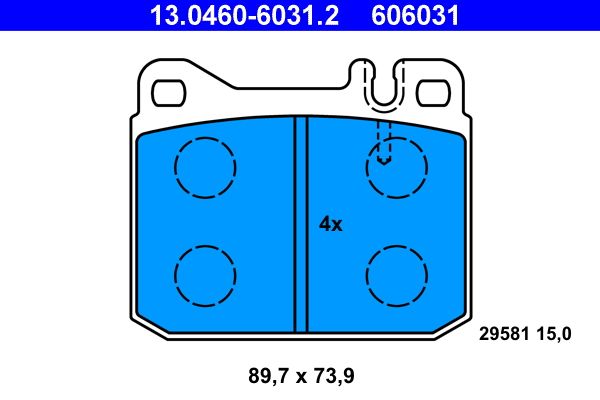 ATE 13.0460-6031.2 - Bremsbelagsatz, Scheibenbremse
