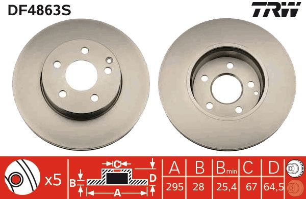 TRW DF4863S - Bremsscheibe