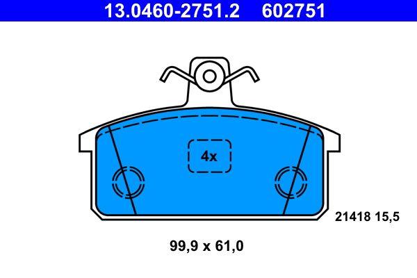ATE 13.0460-2751.2 - Bremsbelagsatz, Scheibenbremse