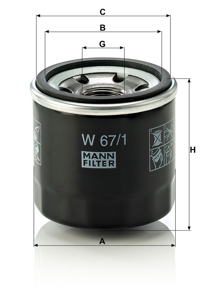 MANN-FILTER W 67/1 - Ölfilter