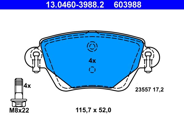 ATE 13.0460-3988.2 - Bremsbelagsatz, Scheibenbremse
