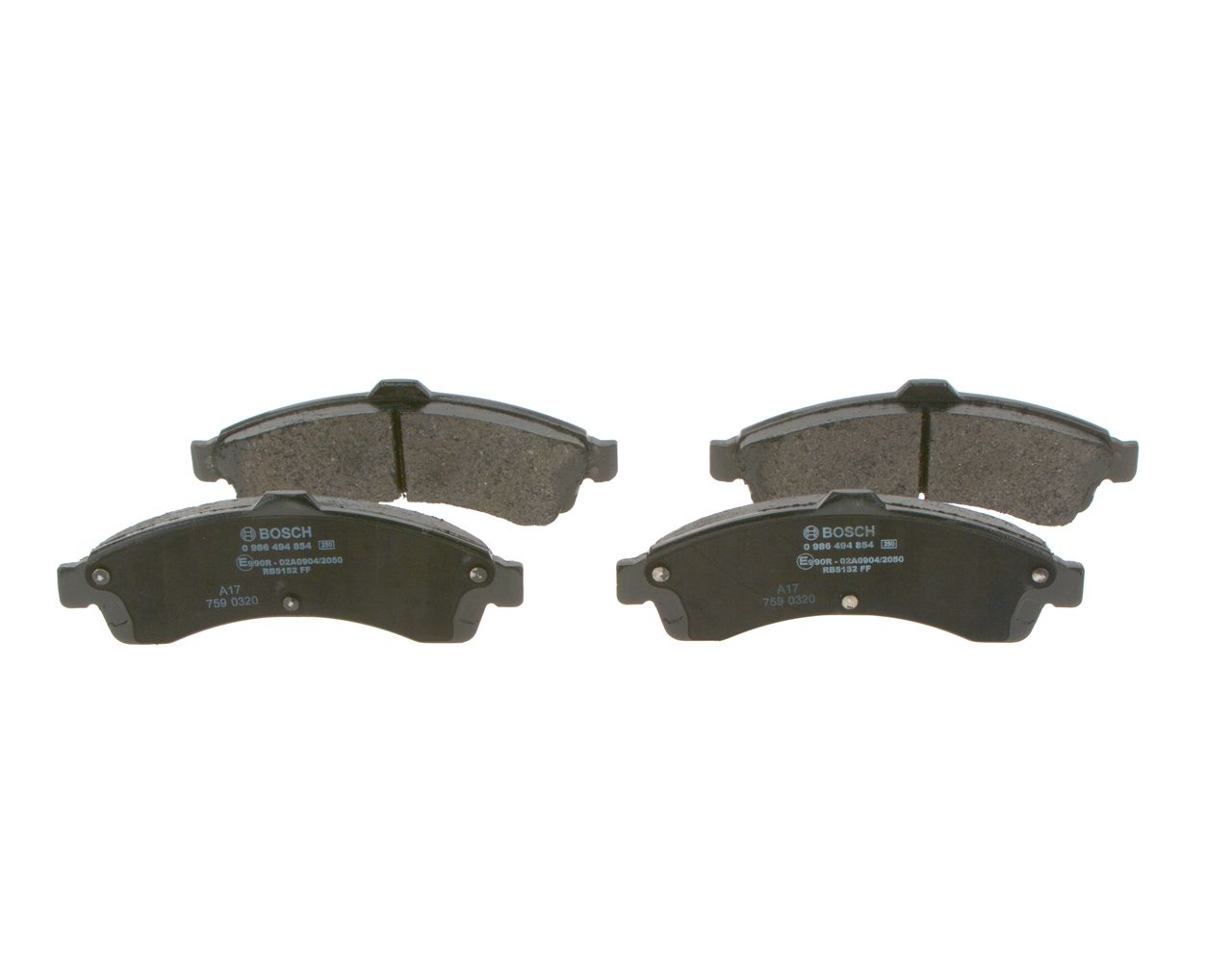 BOSCH 0 986 494 854 - Bremsbelagsatz, Scheibenbremse