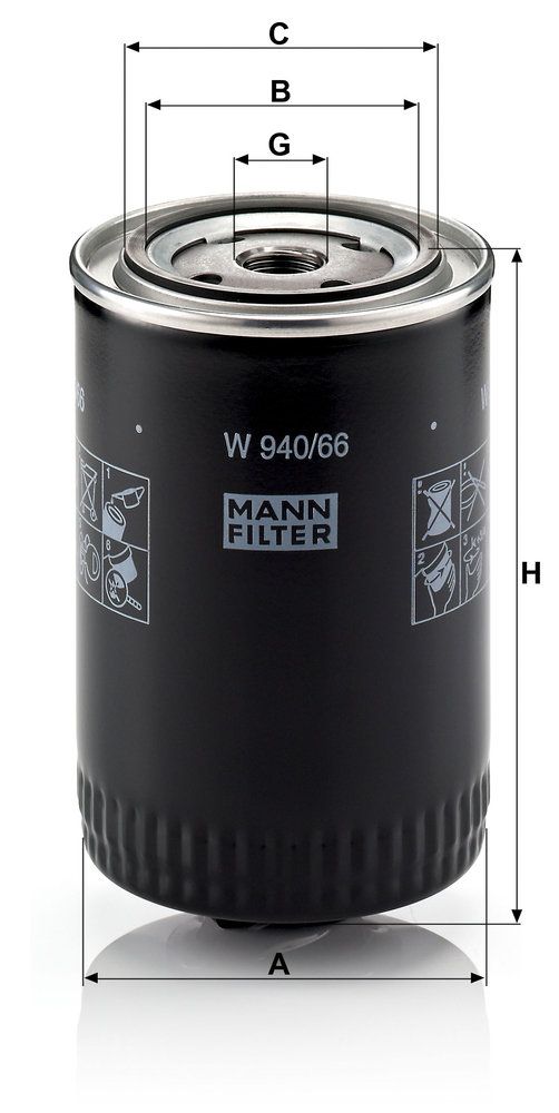 MANN-FILTER W 940/66 - Ölfilter