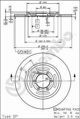 BREMBO 08.2793.10 - Bremsscheibe