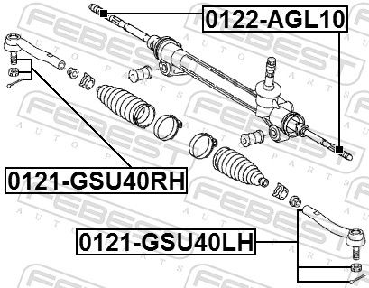 FEBEST 0122-AGL10 - Axialgelenk, Spurstange