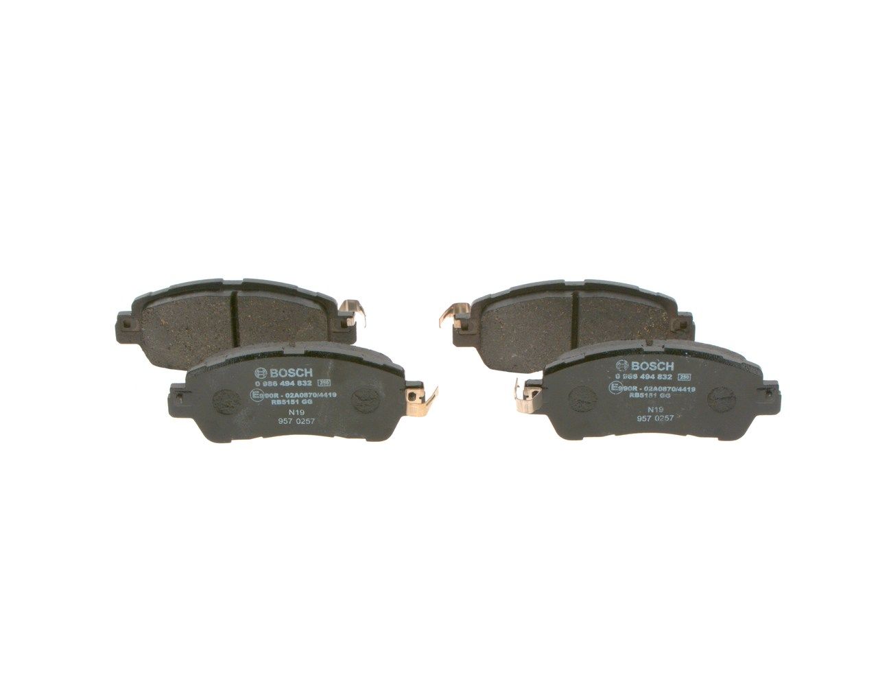 BOSCH 0 986 494 832 - Bremsbelagsatz, Scheibenbremse
