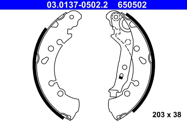 ATE 03.0137-0502.2 - Bremsbackensatz