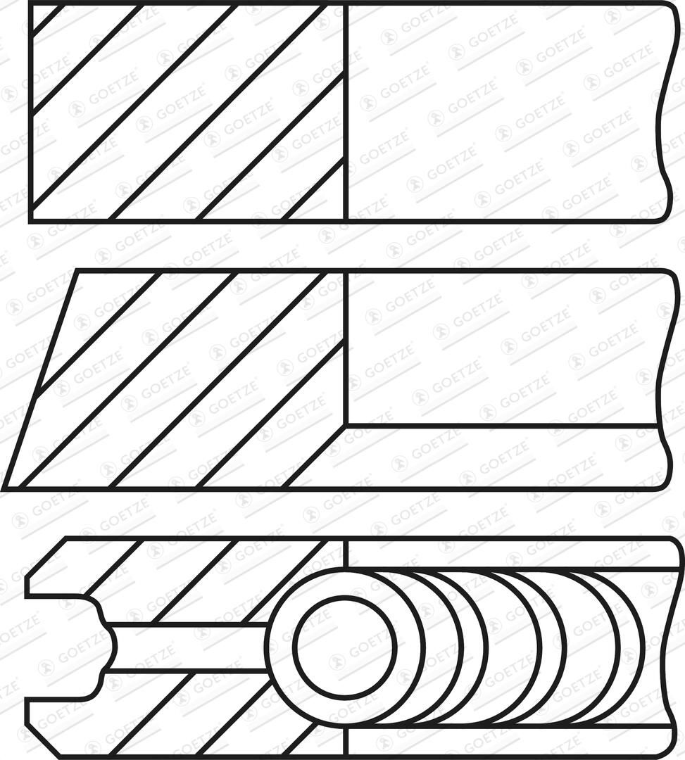 GOETZE ENGINE 08-447507-00 - Kolbenringsatz