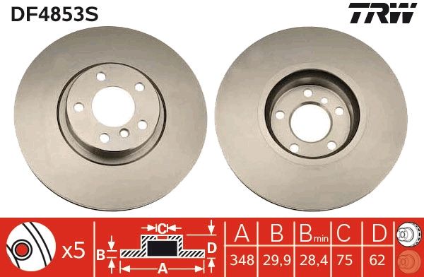 TRW DF4853S - Bremsscheibe