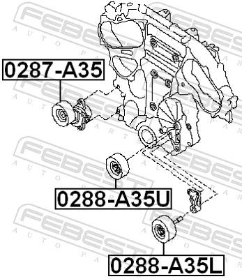 FEBEST 0288-A35L - Umlenk-/Führungsrolle, Keilrippenriemen