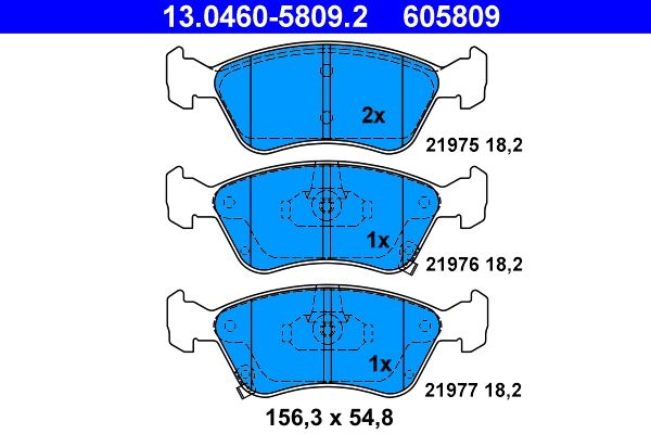 ATE 13.0460-5809.2 - Bremsbelagsatz, Scheibenbremse