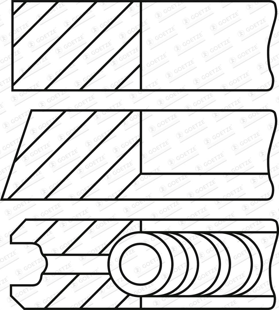 GOETZE ENGINE 08-433100-00 - Kolbenringsatz