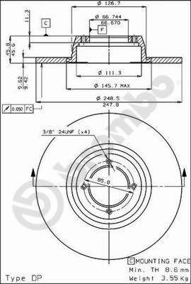 BREMBO 08.2462.10 - Bremsscheibe