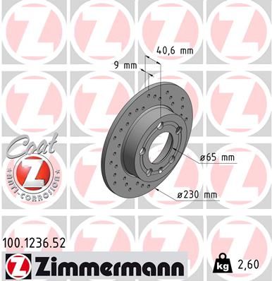 ZIMMERMANN 100.1236.52 - Bremsscheibe