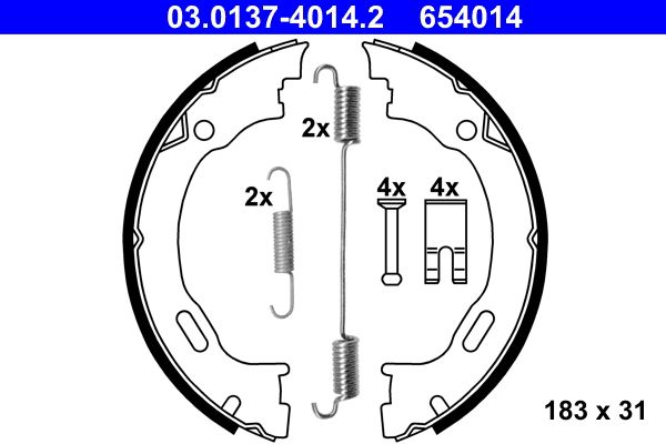 ATE 03.0137-4014.2 - Bremsbackensatz, Feststellbremse