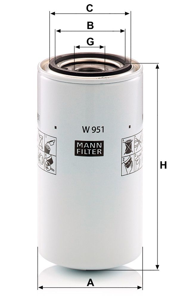 MANN-FILTER W 951 - Ölfilter