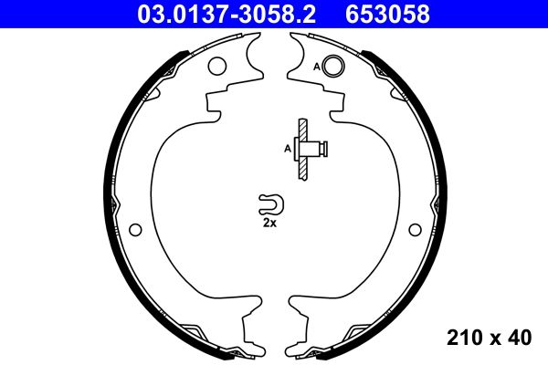 ATE 03.0137-3058.2 - Bremsbackensatz, Feststellbremse