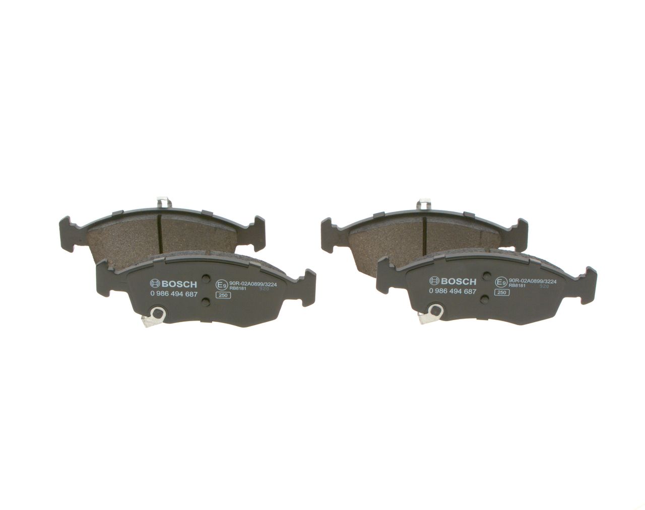 BOSCH 0 986 494 687 - Bremsbelagsatz, Scheibenbremse