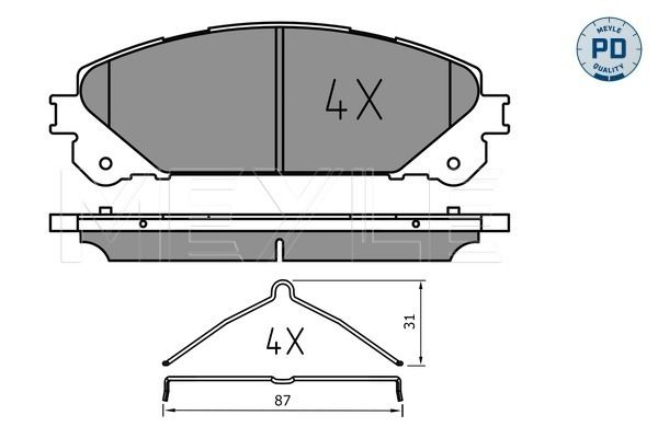 MEYLE 025 244 5218/PD - Bremsbelagsatz, Scheibenbremse