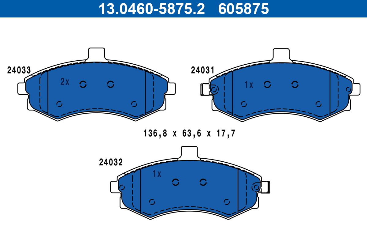 ATE 13.0460-5875.2 - Bremsbelagsatz, Scheibenbremse
