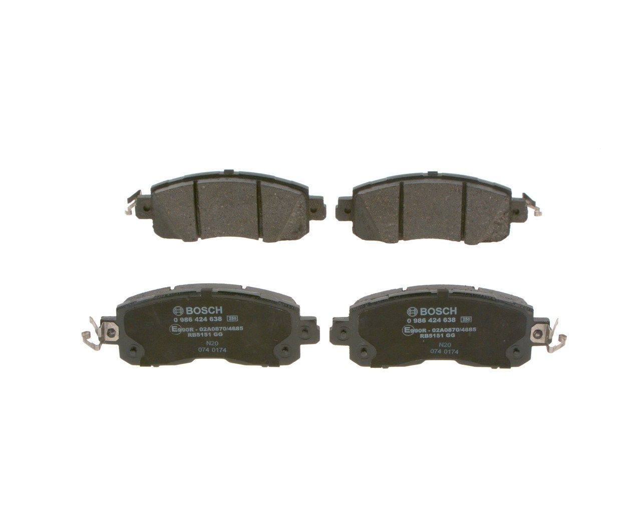 BOSCH 0 986 424 638 - Bremsbelagsatz, Scheibenbremse