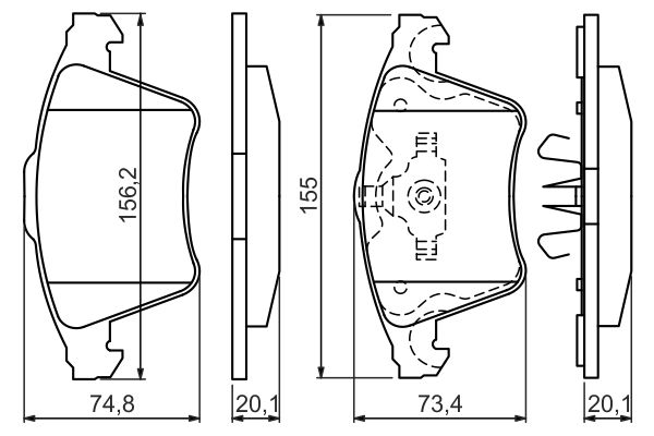 BOSCH 0 986 494 202 - Bremsbelagsatz, Scheibenbremse