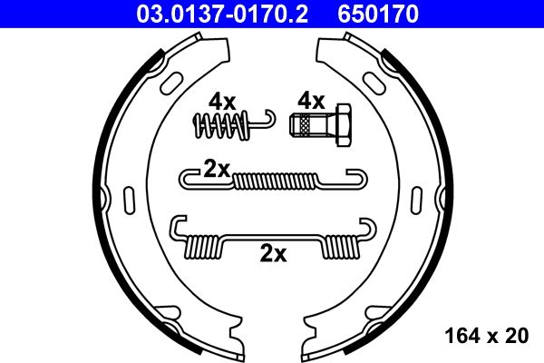 ATE 03.0137-0170.2 - Bremsbackensatz, Feststellbremse