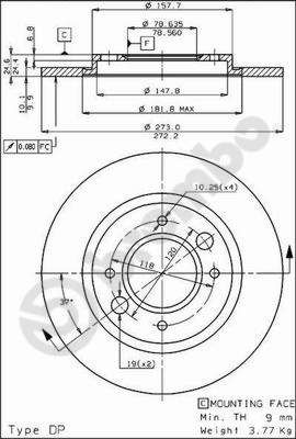 BREMBO 08.2467.10 - Bremsscheibe