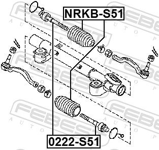 FEBEST 0222-S51 - Axialgelenk, Spurstange