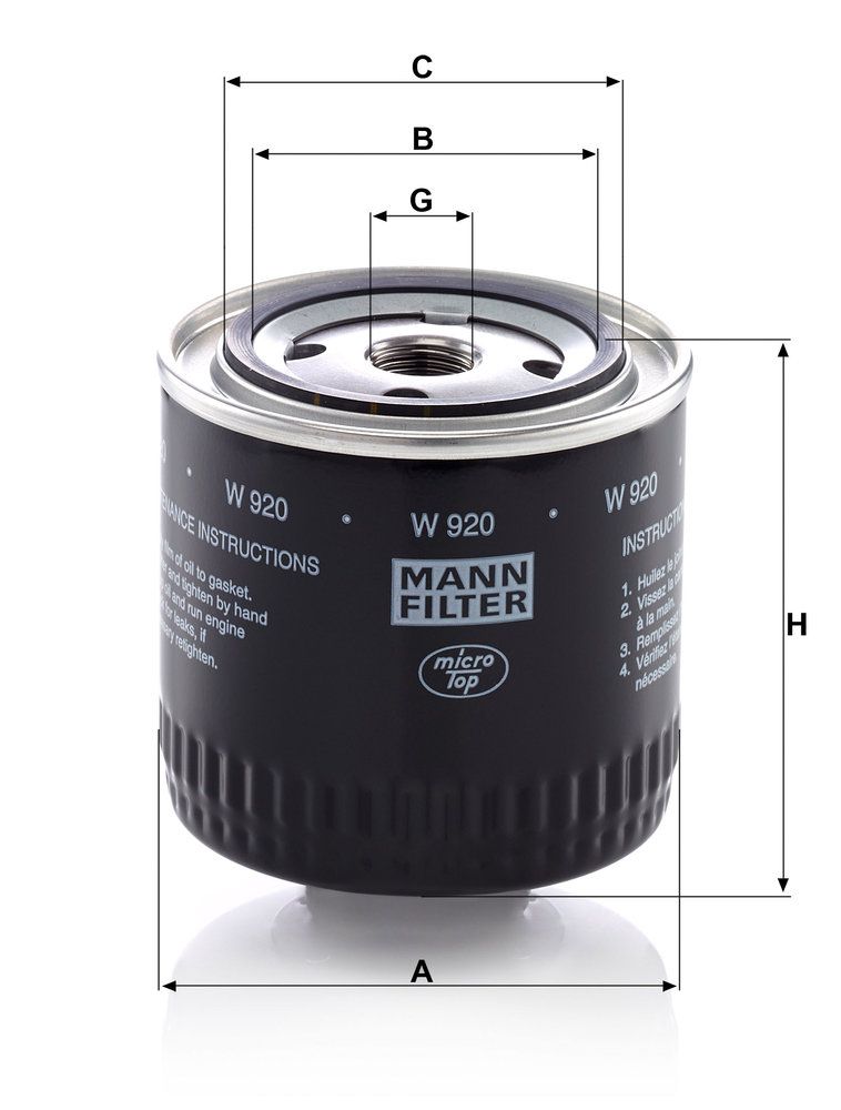 MANN-FILTER W 920 - Ölfilter