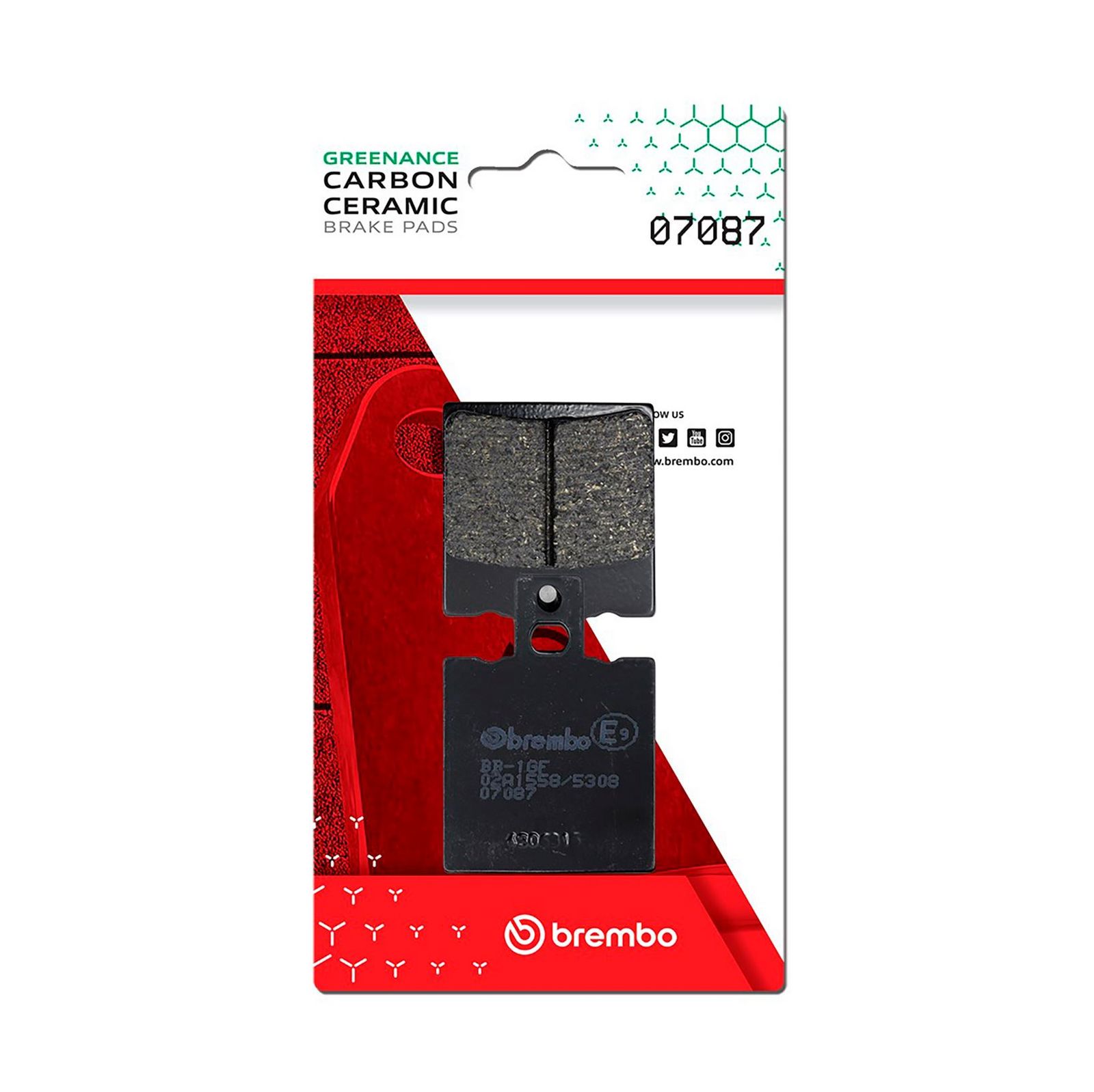 BREMBO 07087 - Bremsbelagsatz, Scheibenbremse