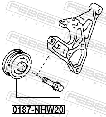 FEBEST 0187-NHW20 - Spannrolle, Keilrippenriemen