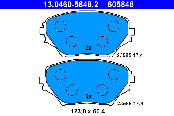 ATE 13.0460-5848.2 - Bremsbelagsatz, Scheibenbremse